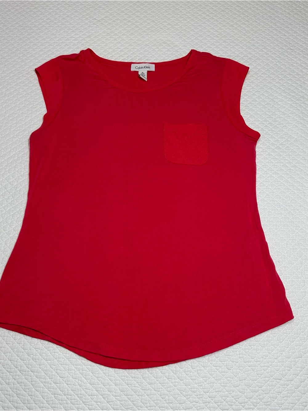 Calvin Klein Red Women's Sleeveless Pocket Tank